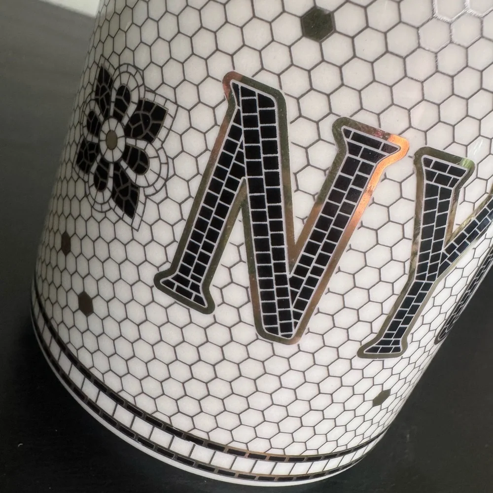 Anthropologie NYC Ceramic Mug in White, Black & Rose Gold - Picture 2 of 9